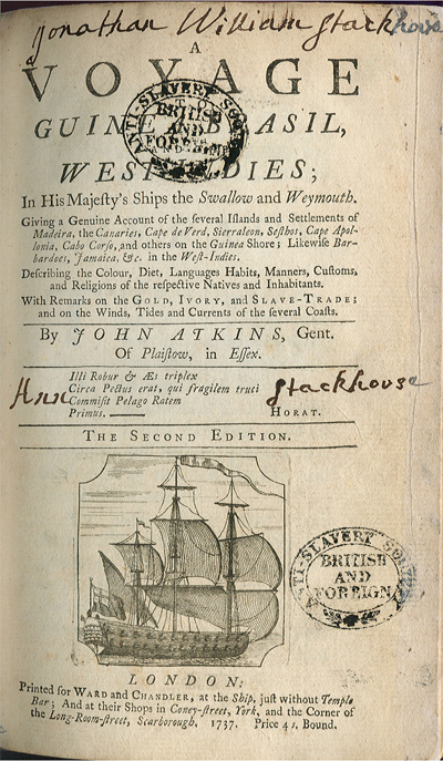 A Voyage to Guinea Brasil and The West Indies, in his majesty's Ships the Swallow and Weymouth, 1737 